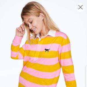 Womens Large Pink Rugby Shirt!